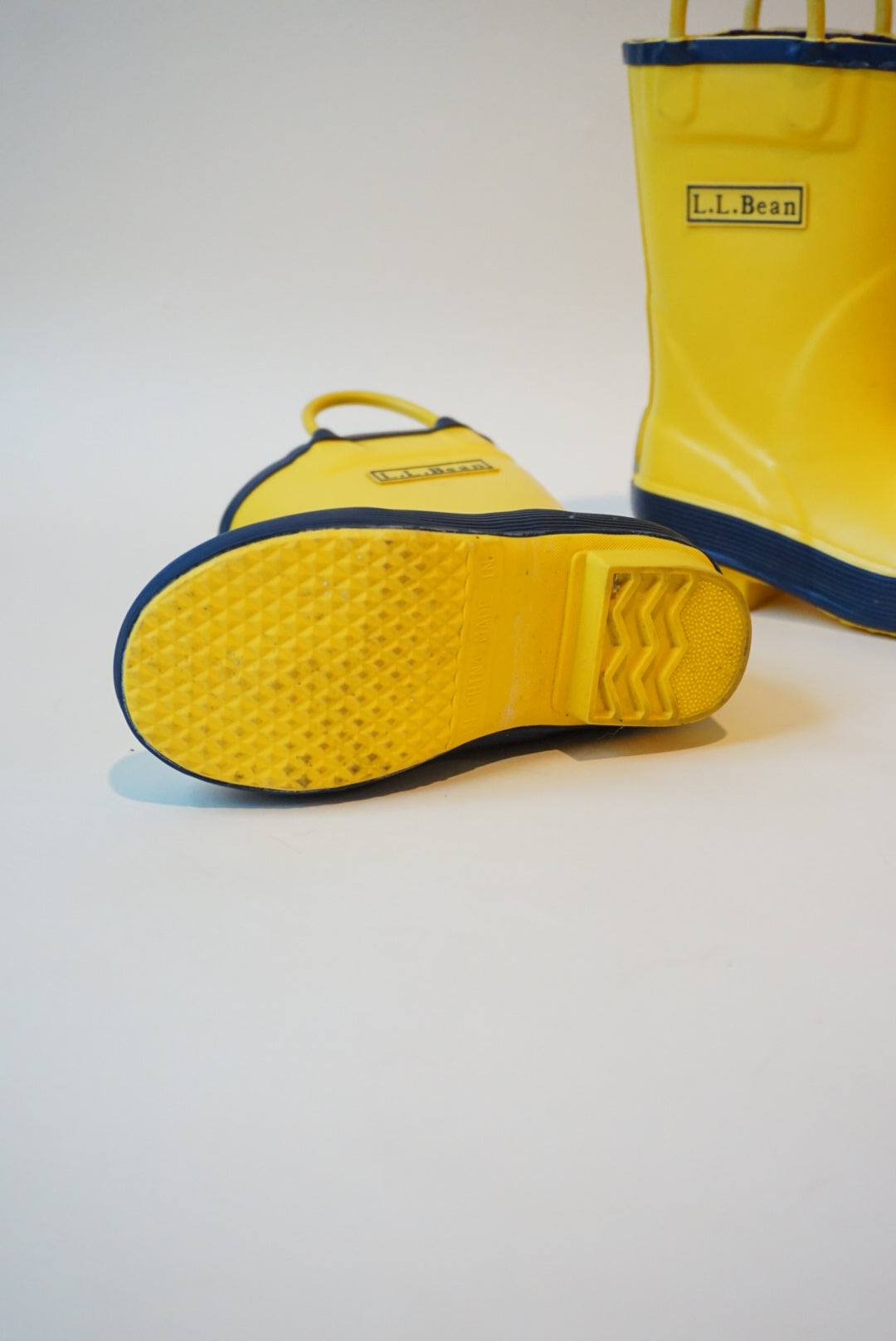 L.L. Bean Toddlers Yellow/Navy Rainboots - Size 8