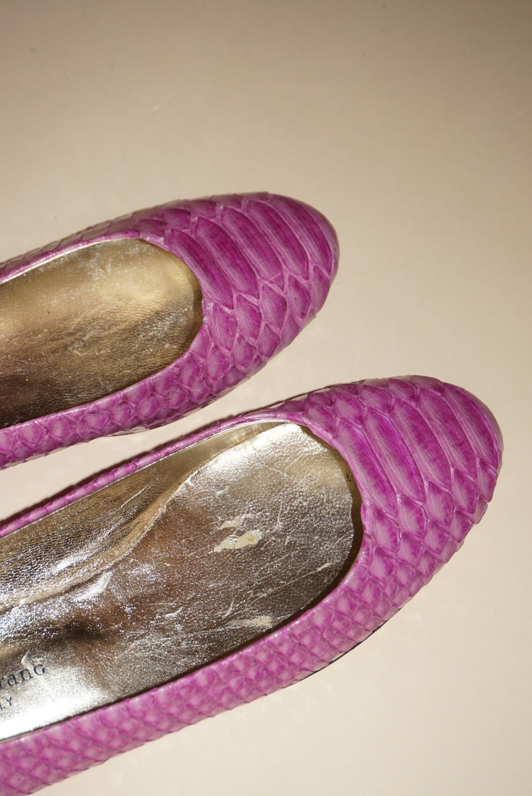 Andrea Carrano Pink Python Snake Ballet Flats - Size 40