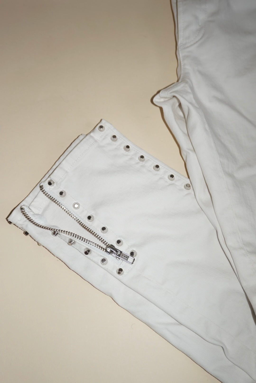 “The Kooples” Short Fit Studded White Jeans - Size 27