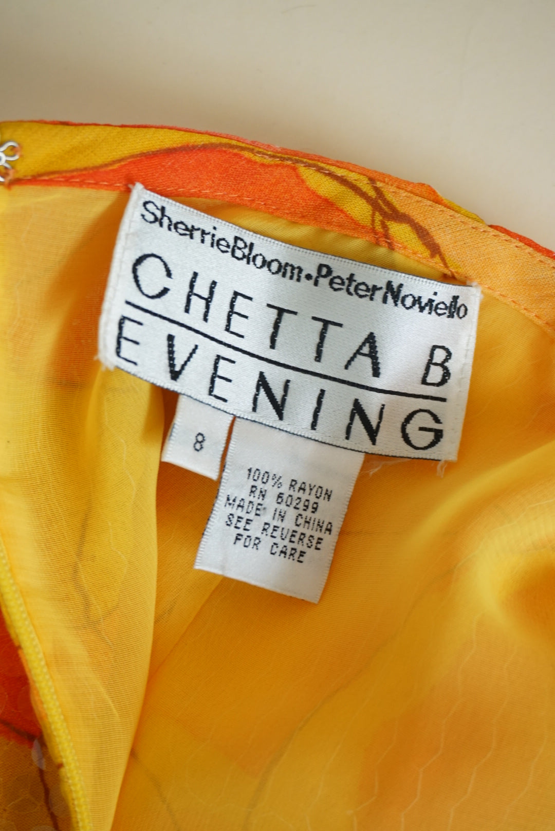 Chetta B Evening Orange Sunset Sequin Maxi Side Slit Skirt - Size 8