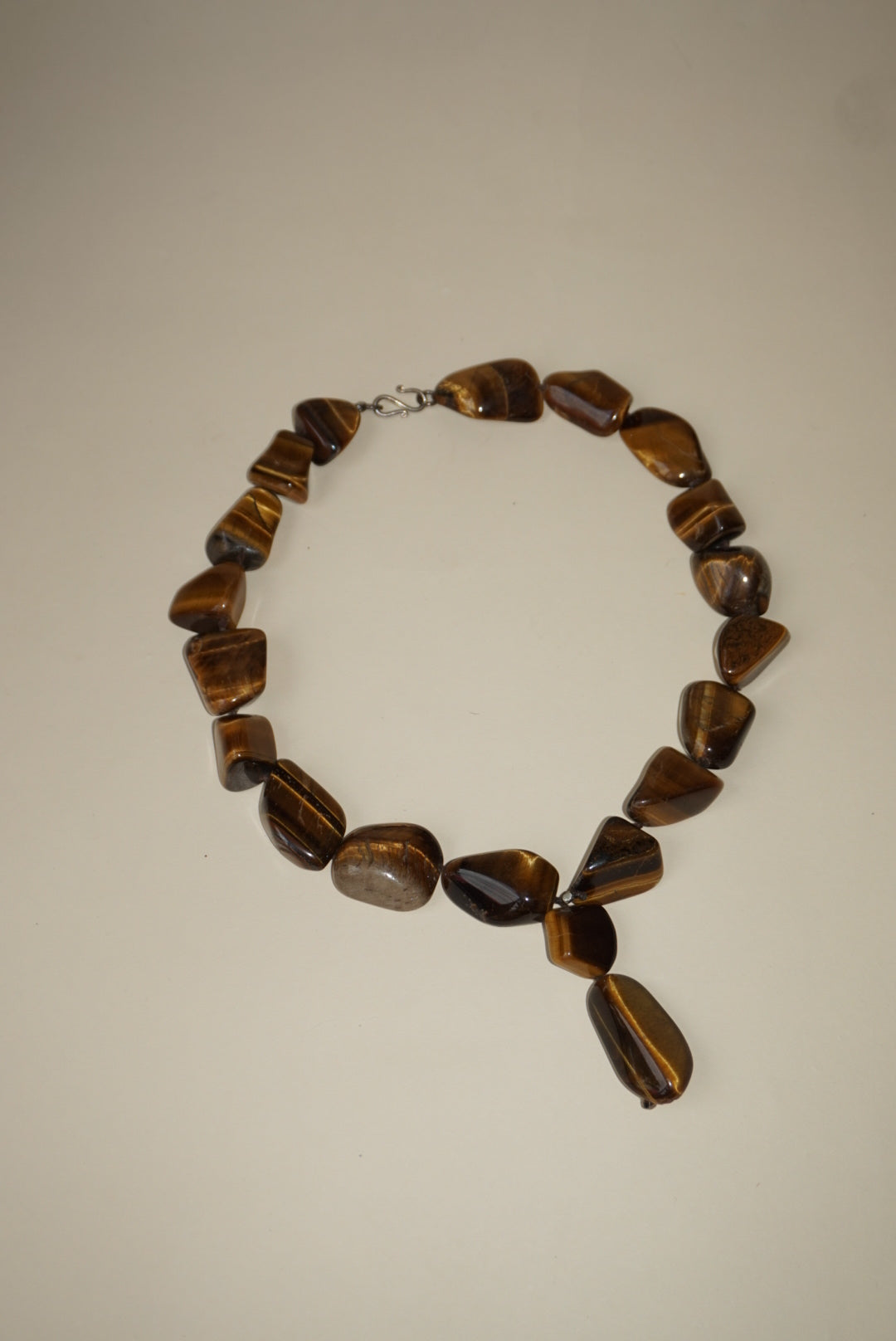 Vintage Handmade Tigers Eye Stone Necklace