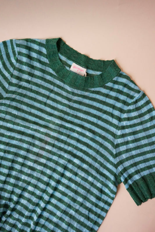 "Gorman" Striped Shimmer "All Aligned" Knit Top NWT - Size Medium