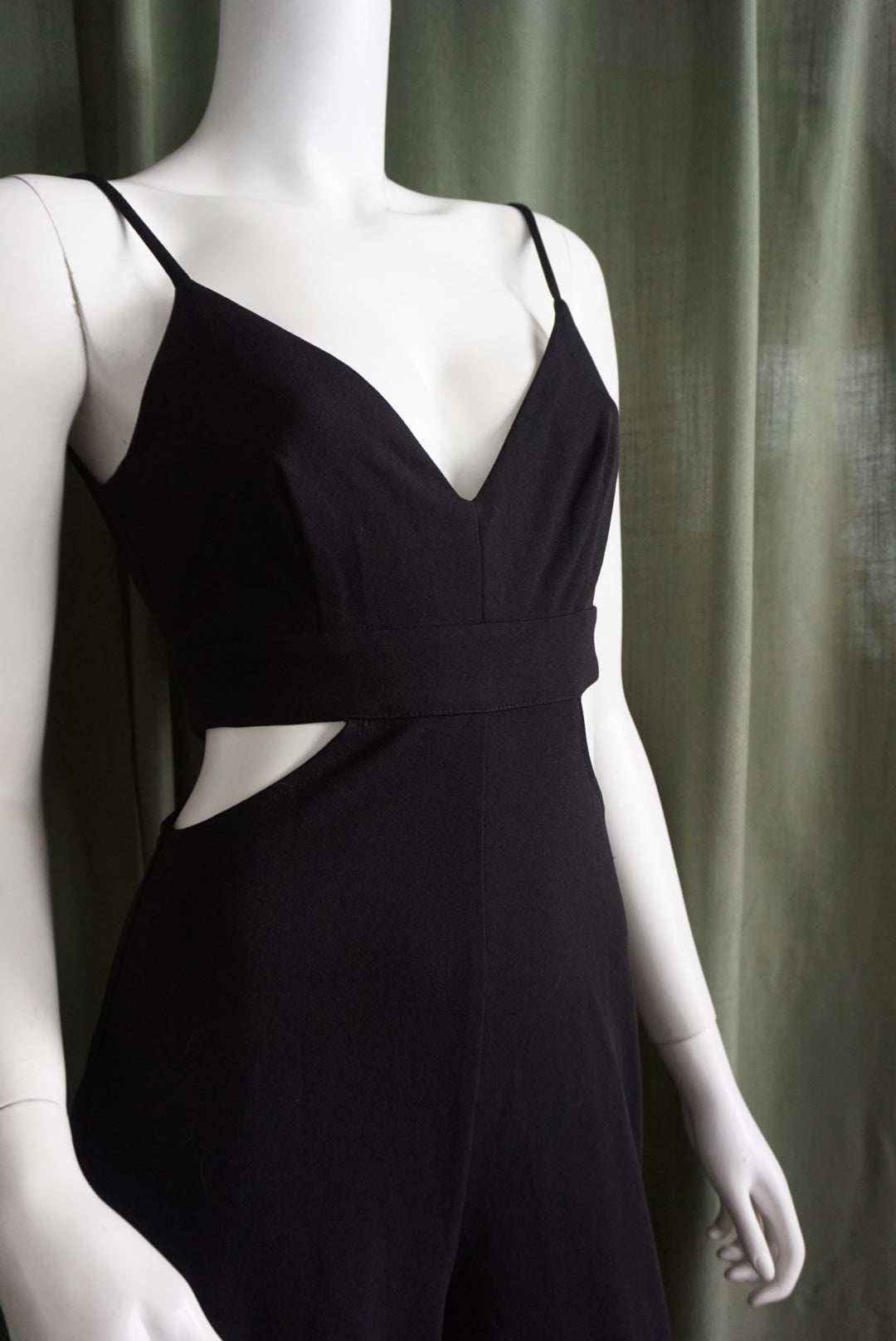 Aqua Black Cutout Black Jumpsuit - Size XS