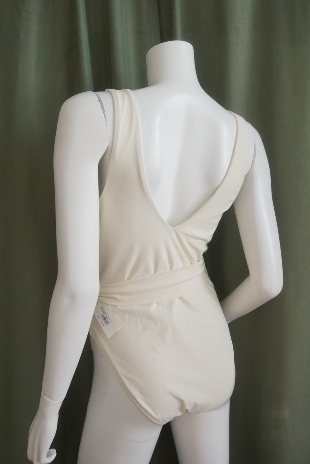 Tory Burch One Piece “Miller” Plunge White Logo Belted Swimsuit NWT - Size Large