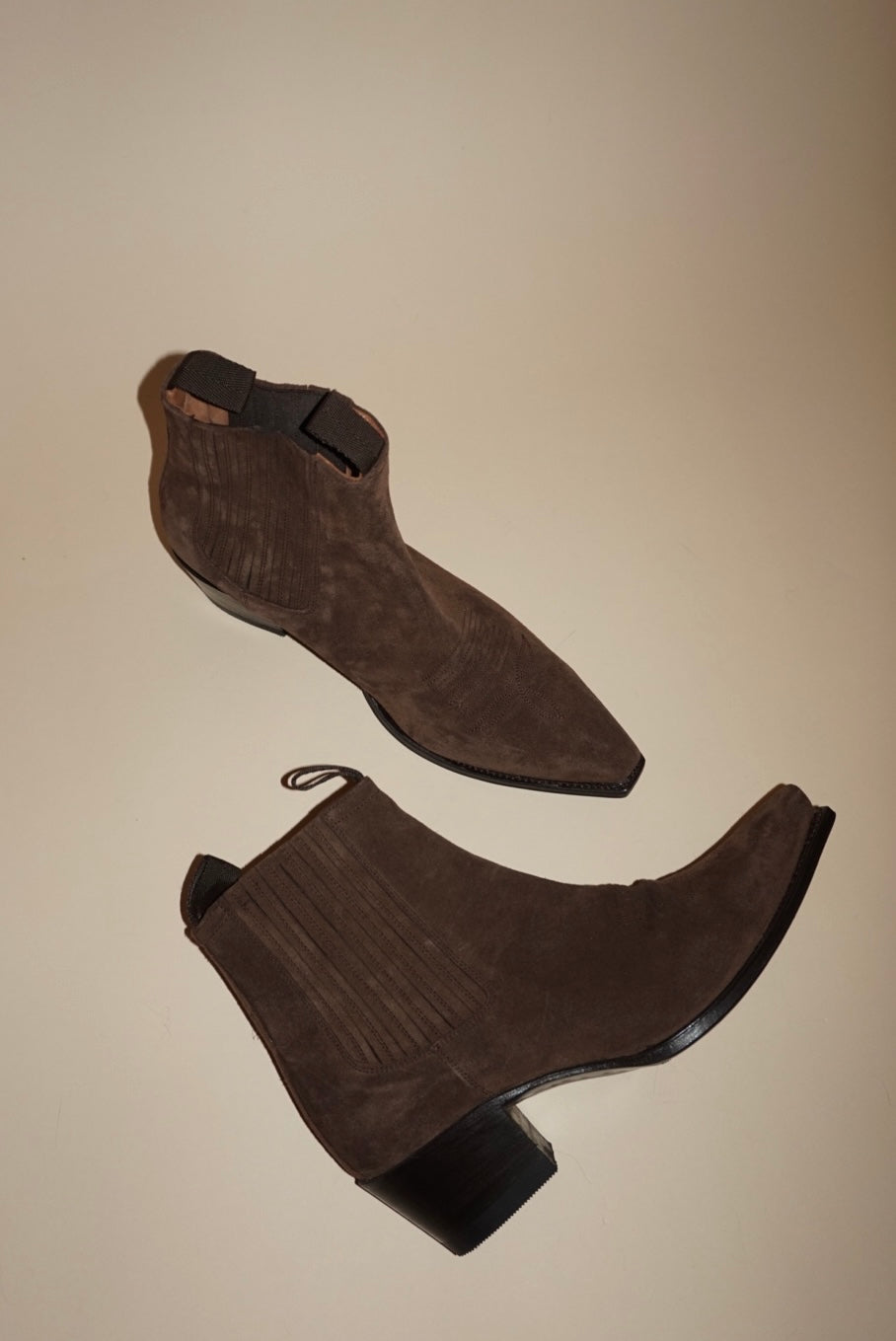 Ann Mashburn Short Brown Suede Cowboy Boot NWOT - Size EU 39