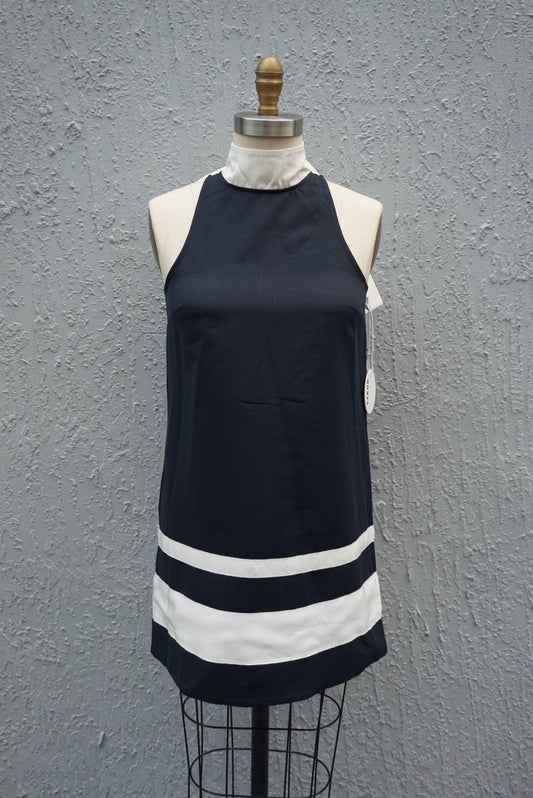 “Staud” Neck-tie “Finn” Colorblock Halter Mini Shift Dress NWT - Size