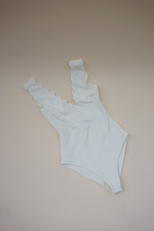 “Marysia” Palm Springs Maillot Scalloped White One Piece Bathing Suit -Size XS