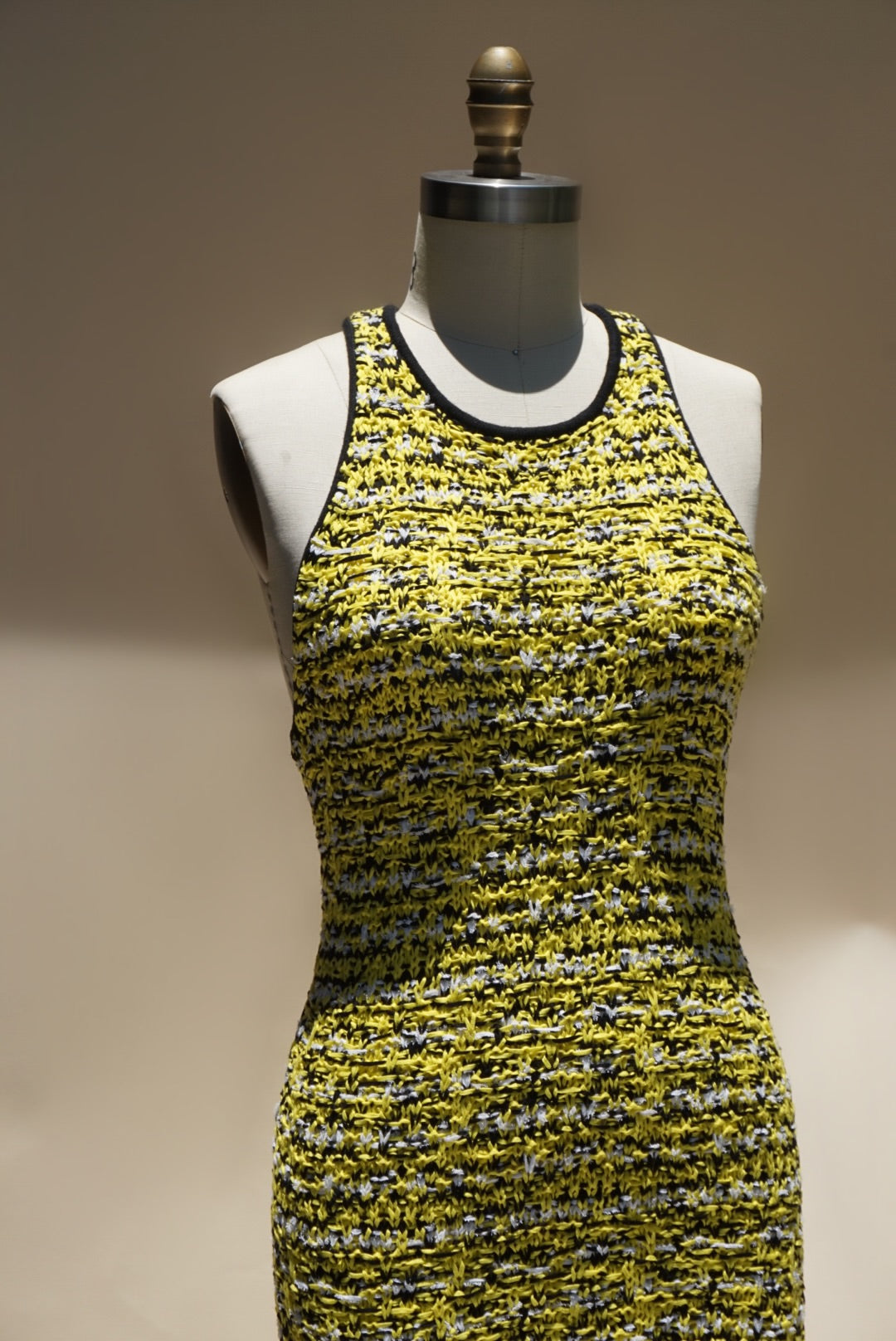"Rag & Bone" Midi Crochet Yellow/Back Racer Back "Viola" Dress - Size XS