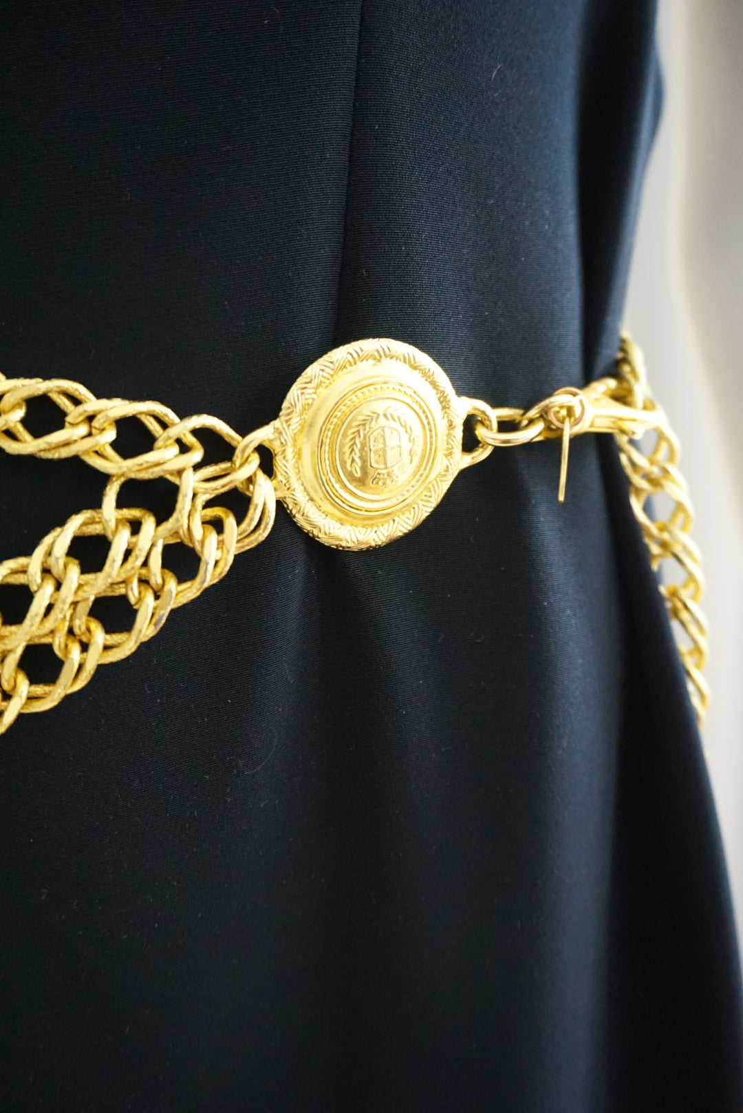 Vintage 80's Susan Graver 3-Tier Gold Chain Belt