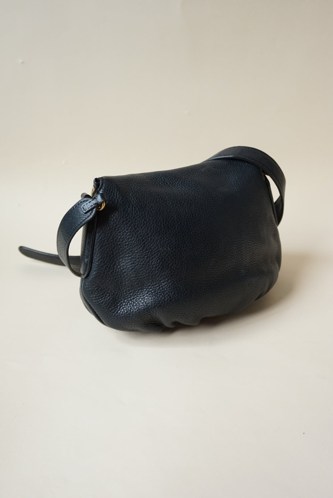 "Marc by Marc Jacobs" Classic Q Natasha Black Pebble Leather Shoulder Black Bag
