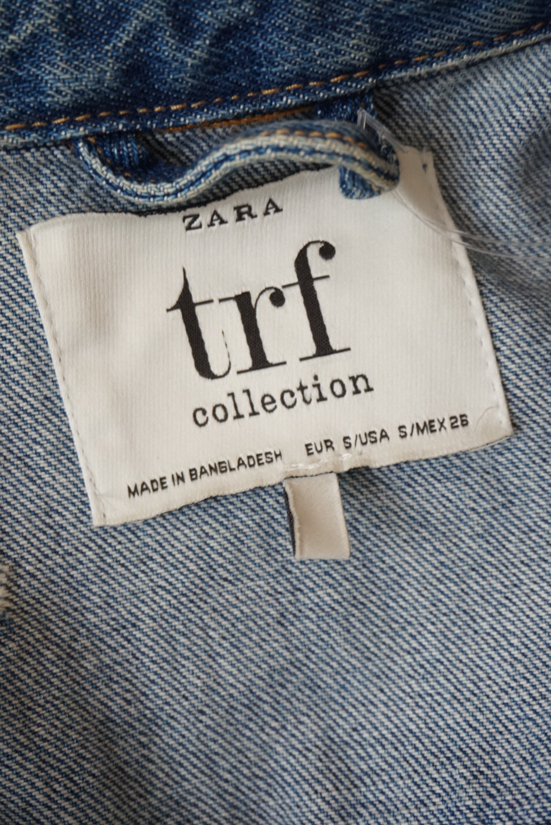 Zara TRF Collection Medium Wash Frayed Hem Denim Jacket - Size Small