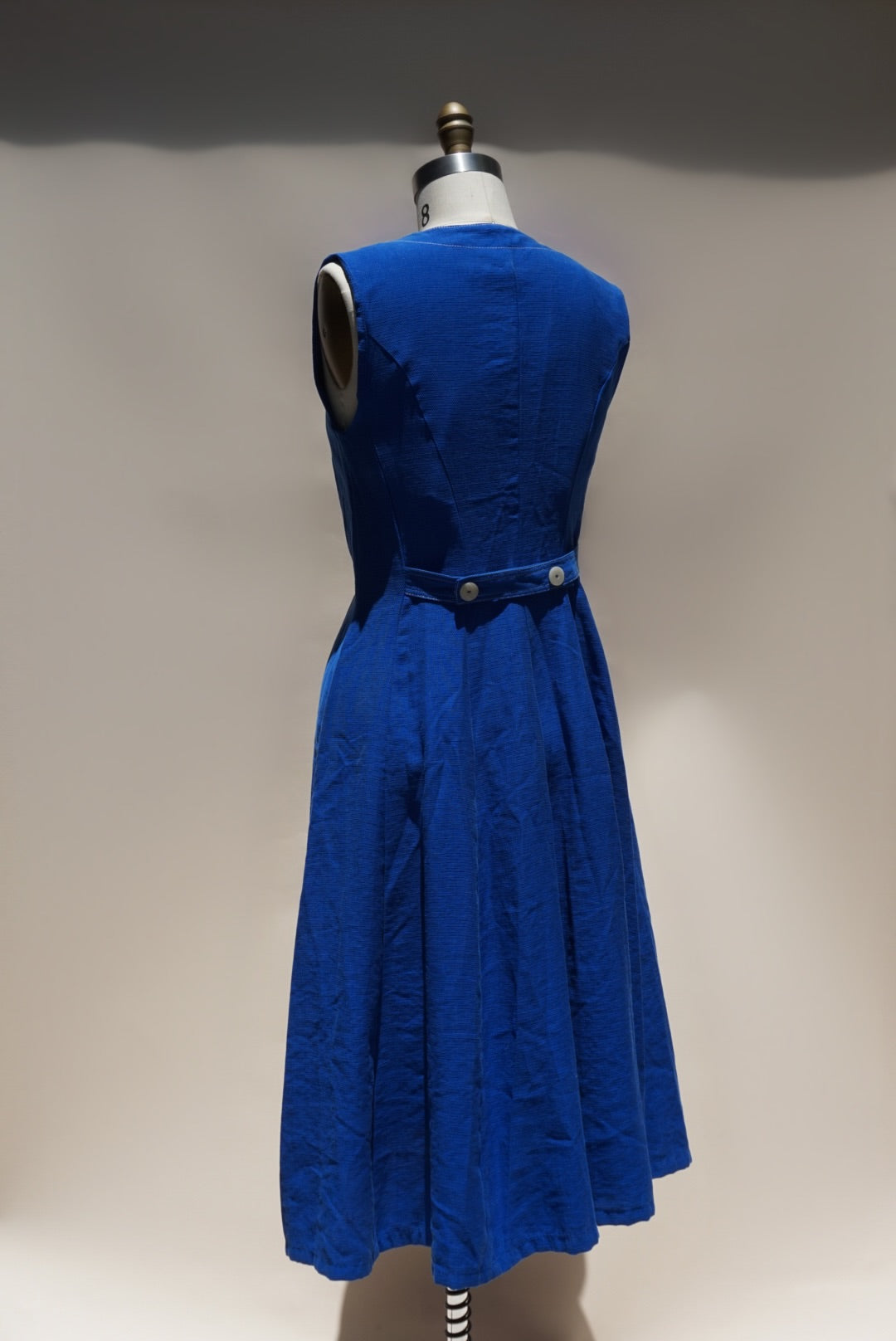 "Mango" Decorative Seam Royal Blue Sleeveless Midi Dress - Size 4