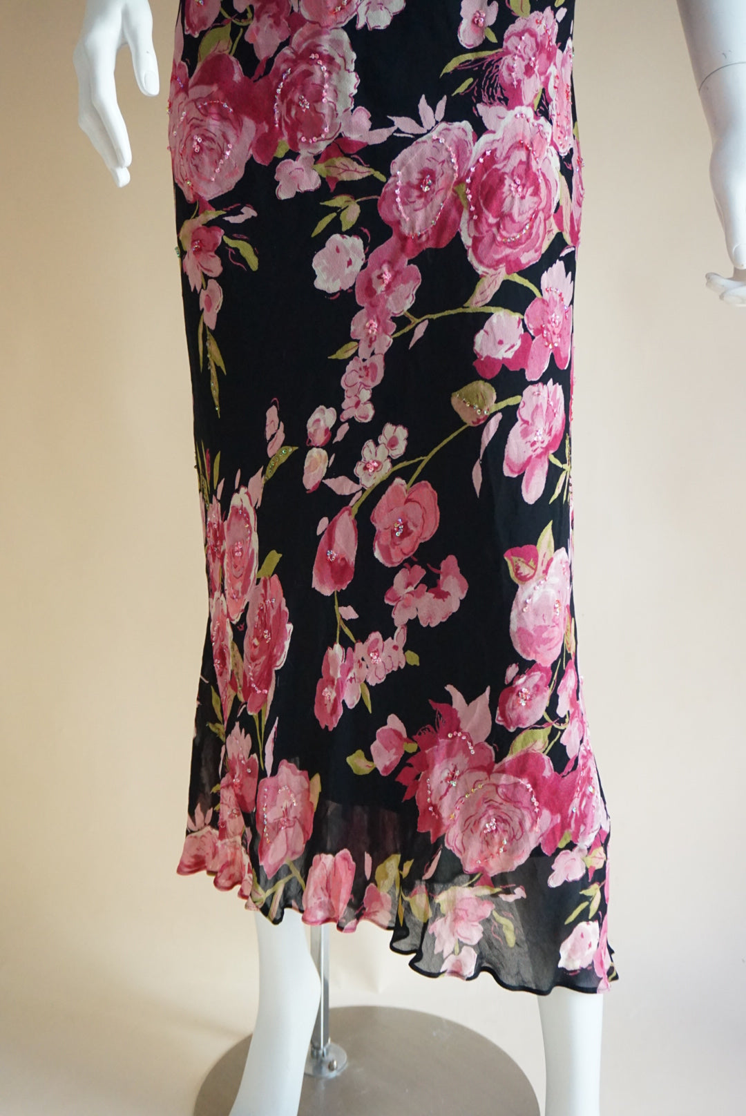 Dressbarn Floral Vintage Beaded Maxi Dress - Size 14/16