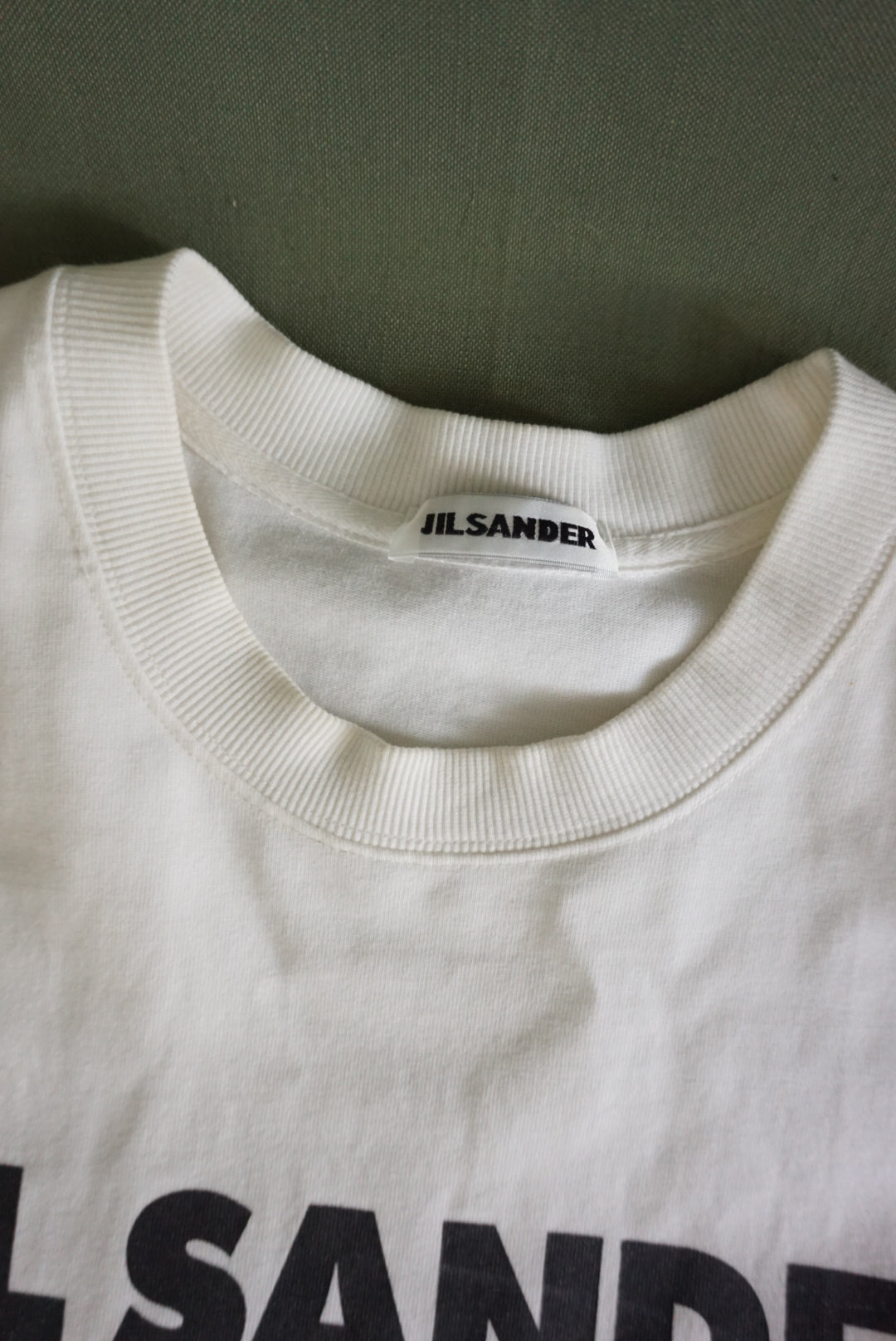 Jil Sander White Cotton Heavy Weight Oversized Logo Tee