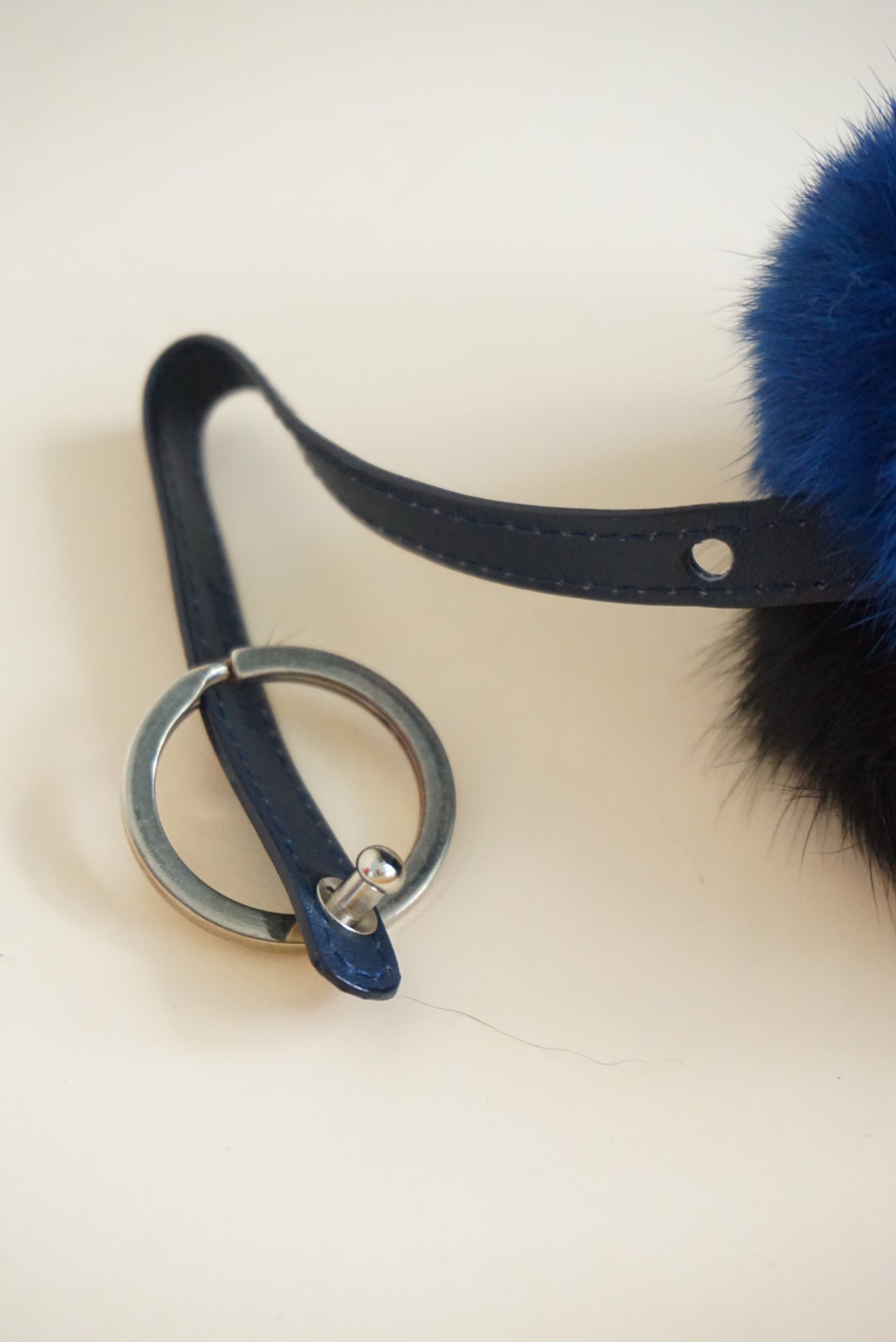 Vince Rabbit Black/ Blue Pom Pom Keychain NWOT