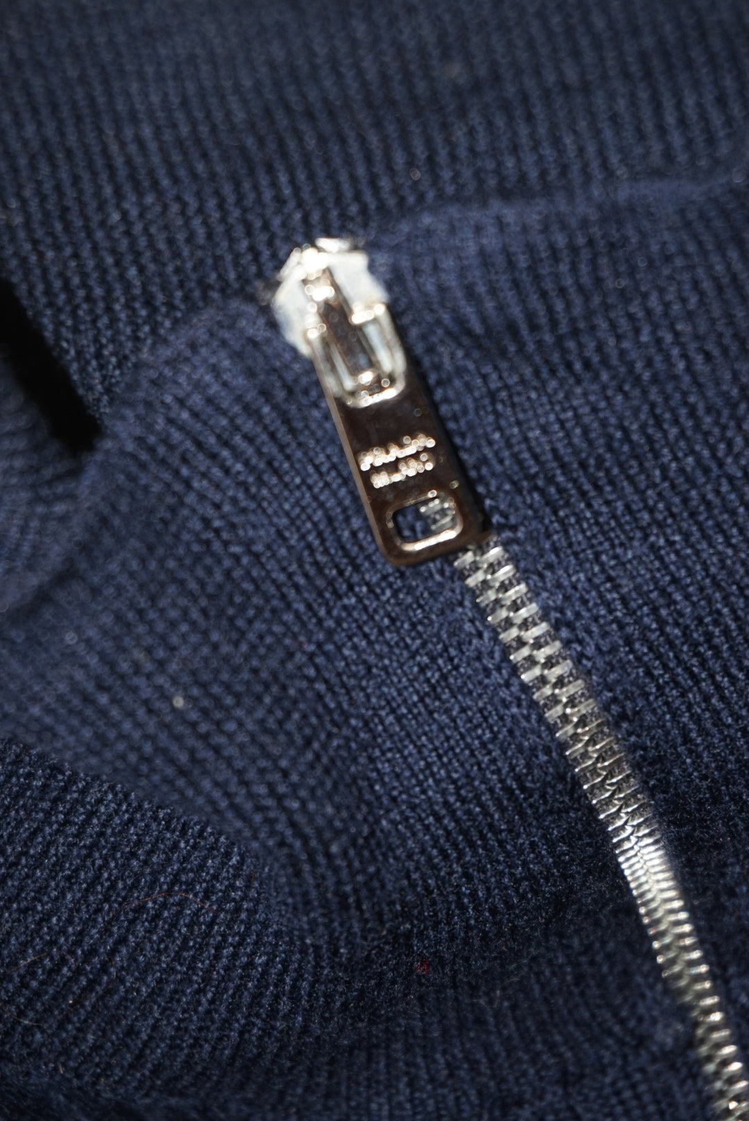 Prada 2018 Navy Blue Wool Quarter Zip Pleated L/S Maxi Dress - Size 40