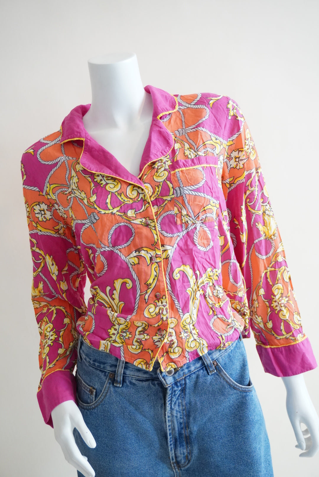 By Anthropologie Paisley Button Up Collar Blouse - Size Small