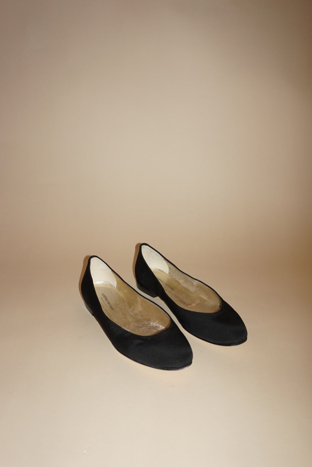 “Andrea Carrano” Grosgrain Black Ballet Flats - Size 39.5
