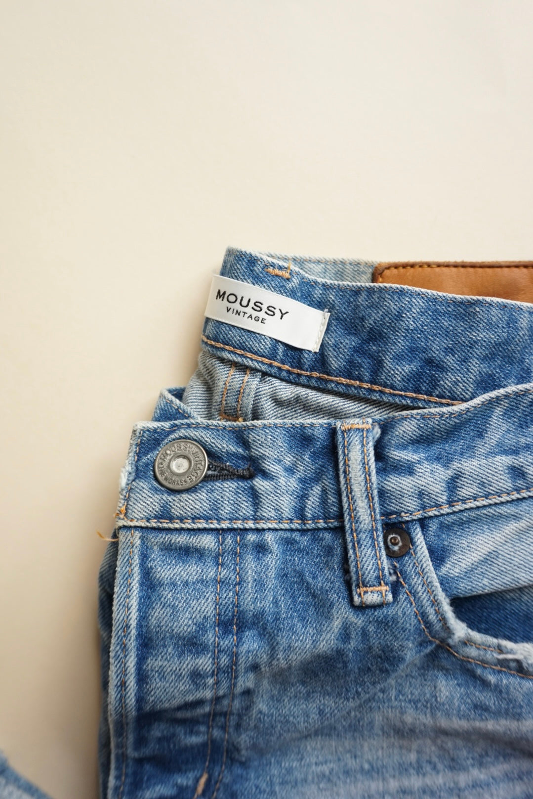 “Moussy Vintage” Frayed Hem Distressed Button Fly Jeans - Size 29