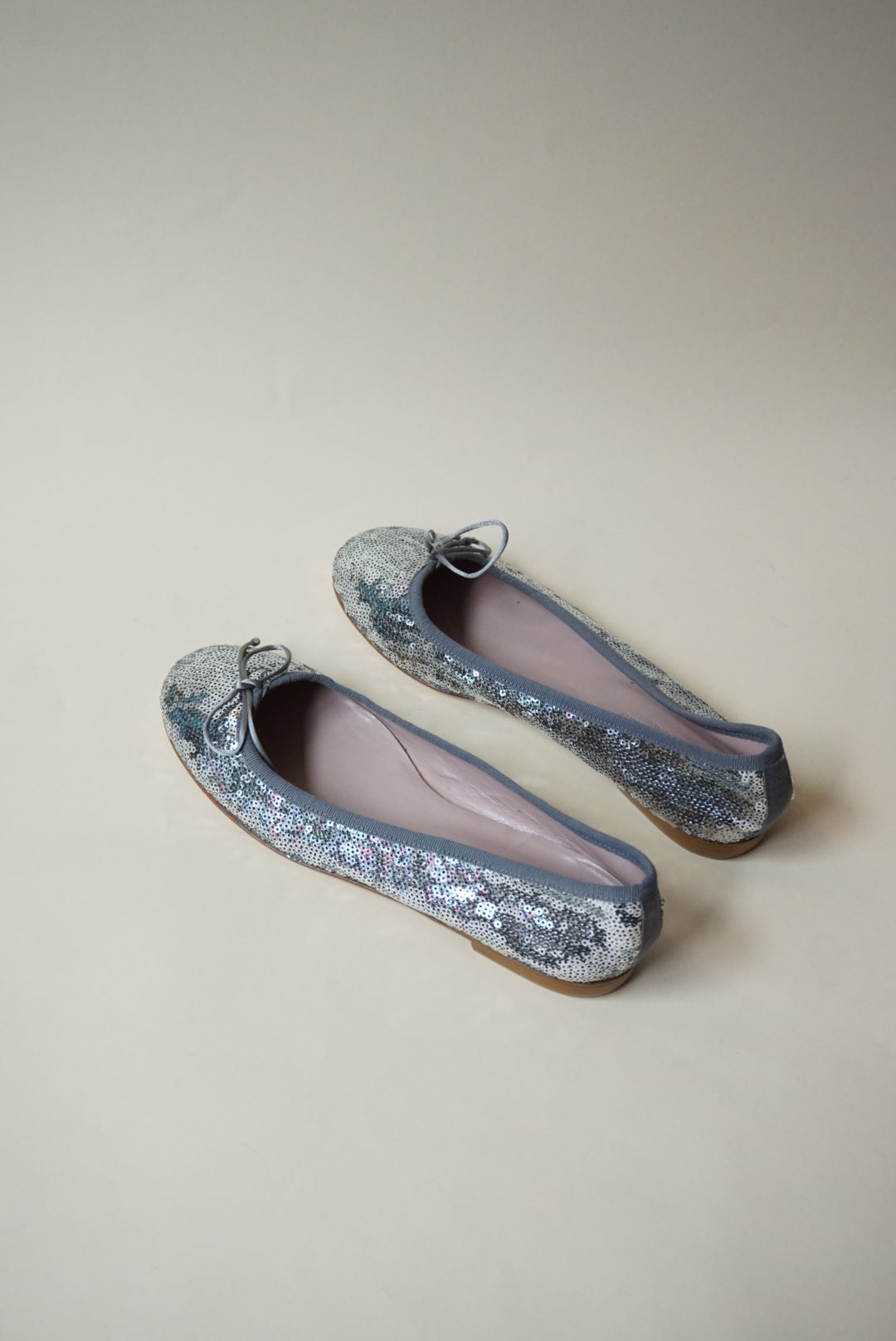 Andrea Carrano Silver Sequin Ballet Flat - Size 39