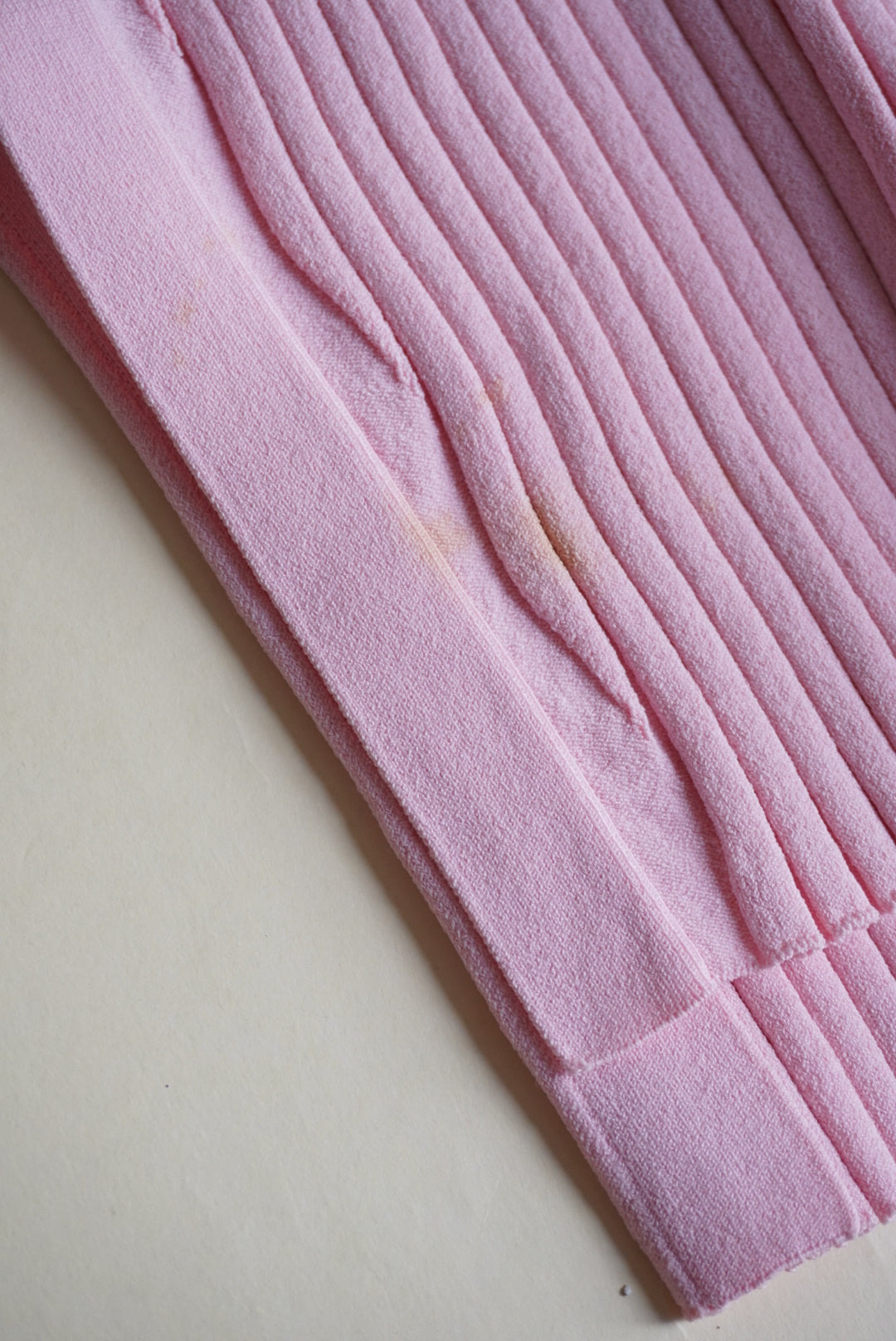 Helmut Lang Pink Ribbed Knit Slash Polo Top - Size Large