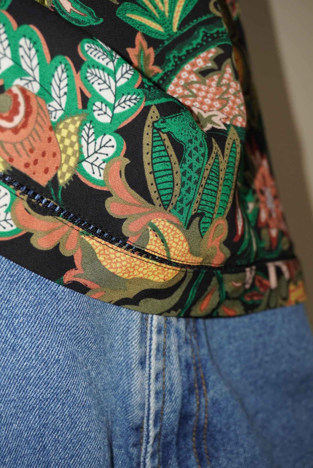 Scotch & Soda Black Multicolour Jungle Print Blouse - Size L