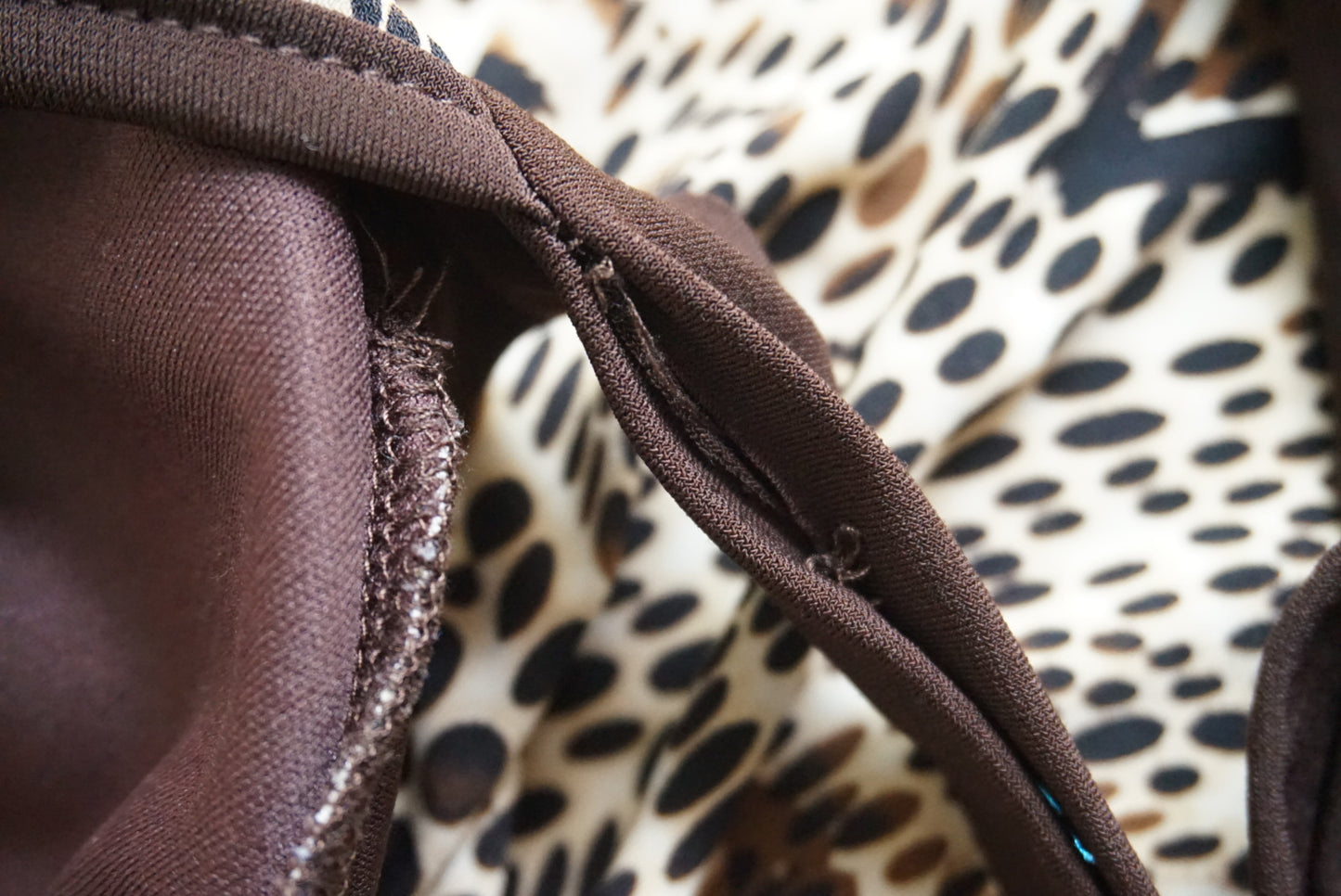 BCX Animal Print Halter Knit Leather Detail Y2K Blouse - Size Medium