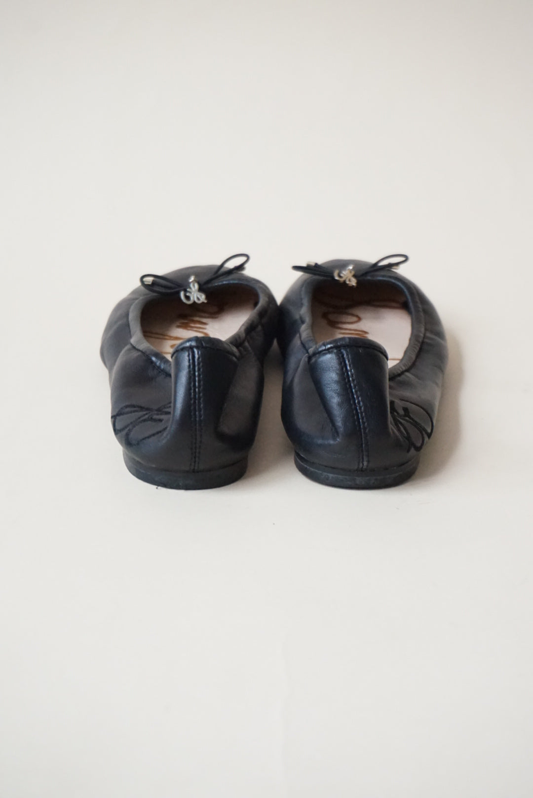 Sam Edelman Felicia Leather Cushioned Black Ballet Flats - Size 8