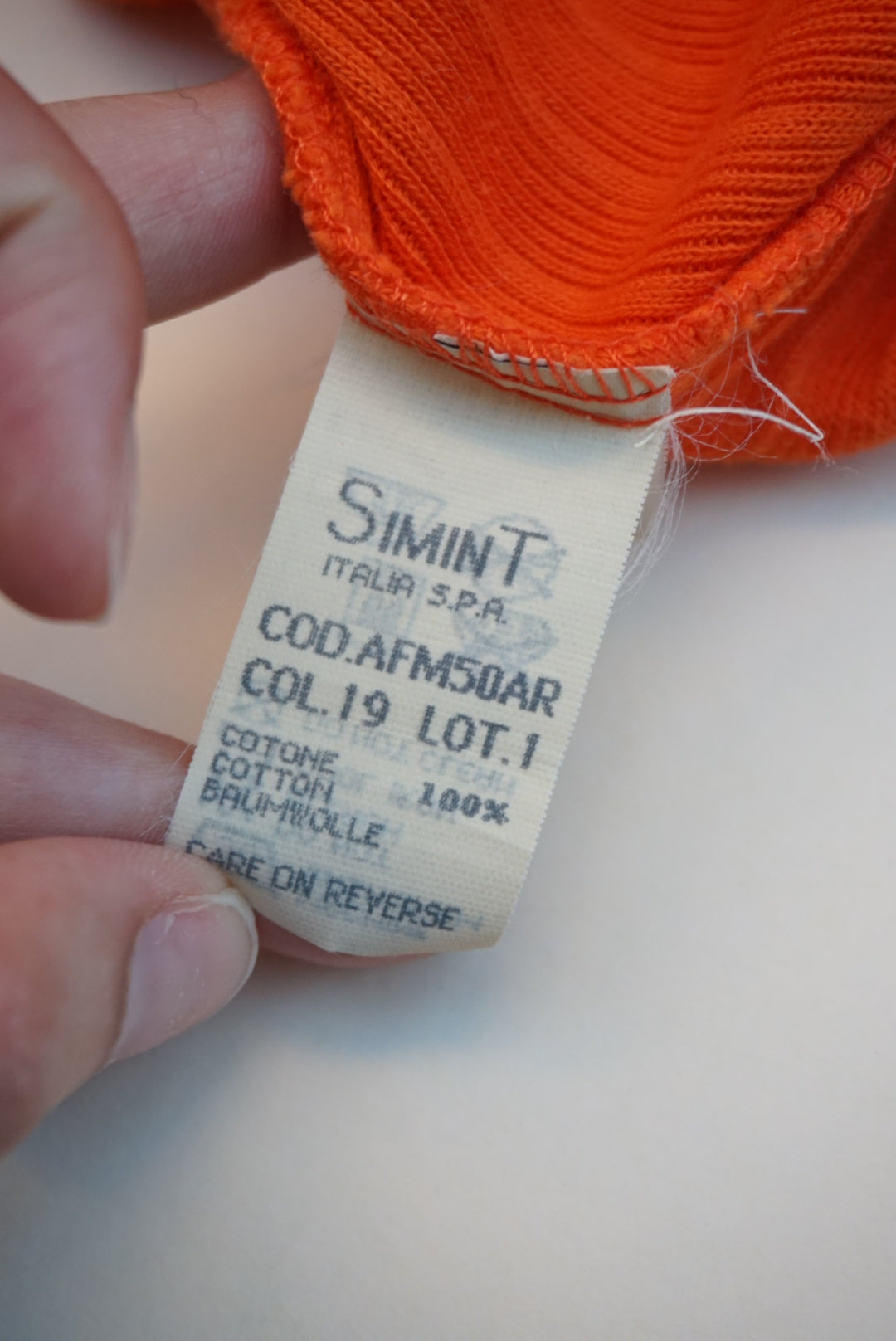 Moschino Soft Wear Orange Ribbed Knit Pleated Neckline Top - Size 44