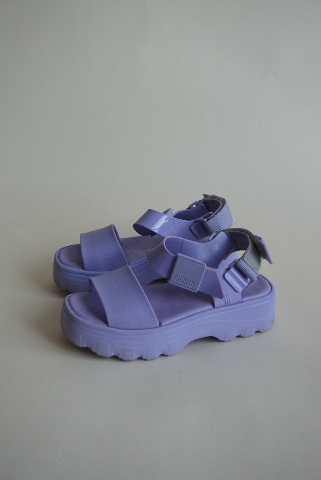 "Melissa" Lavender "Kick Off" Platform Sandals - Size 8