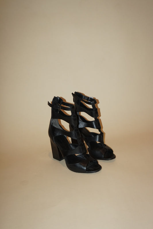 "Sigerson Morrison" Black Caged Heels - Size 7