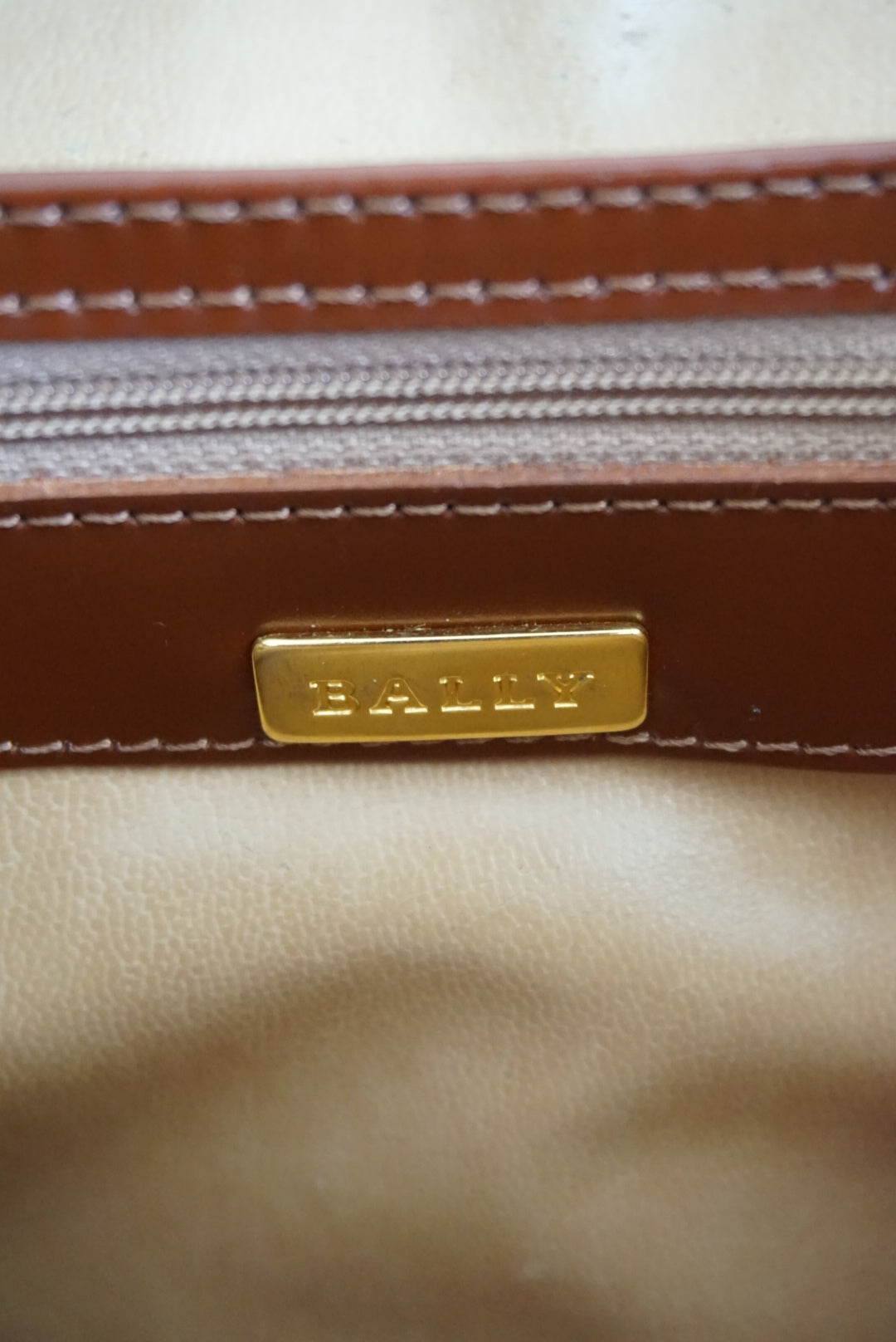 Bally Canvas Woven Brown Patent Leather Cross Body Messenger Bag