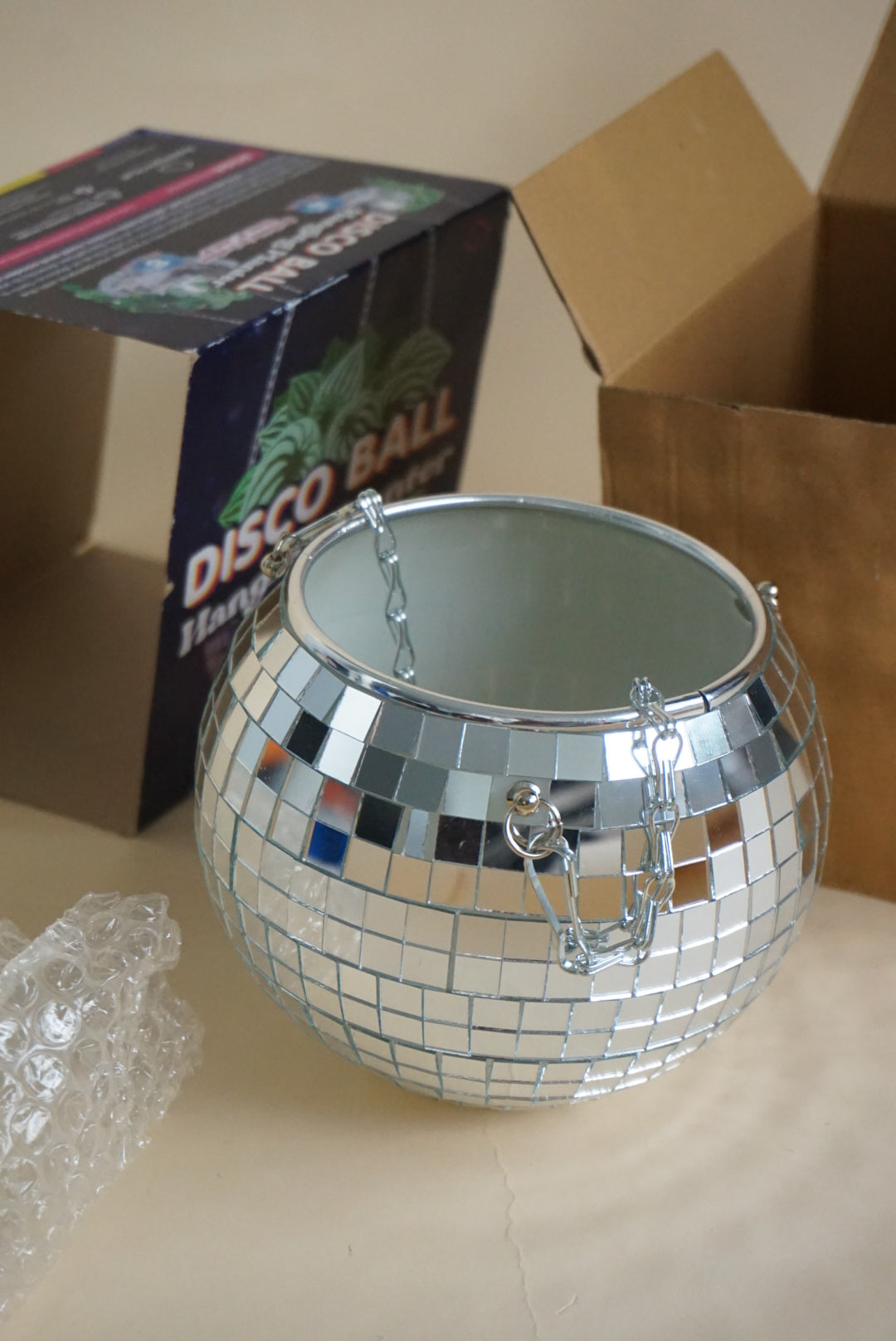 Disco Ball Hanging Planter NEW IN BOX