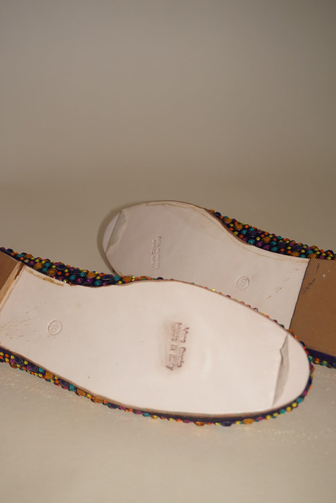 Andrea Carrano Purple Rhinestone Ballet Flat NWOT - Size 40
