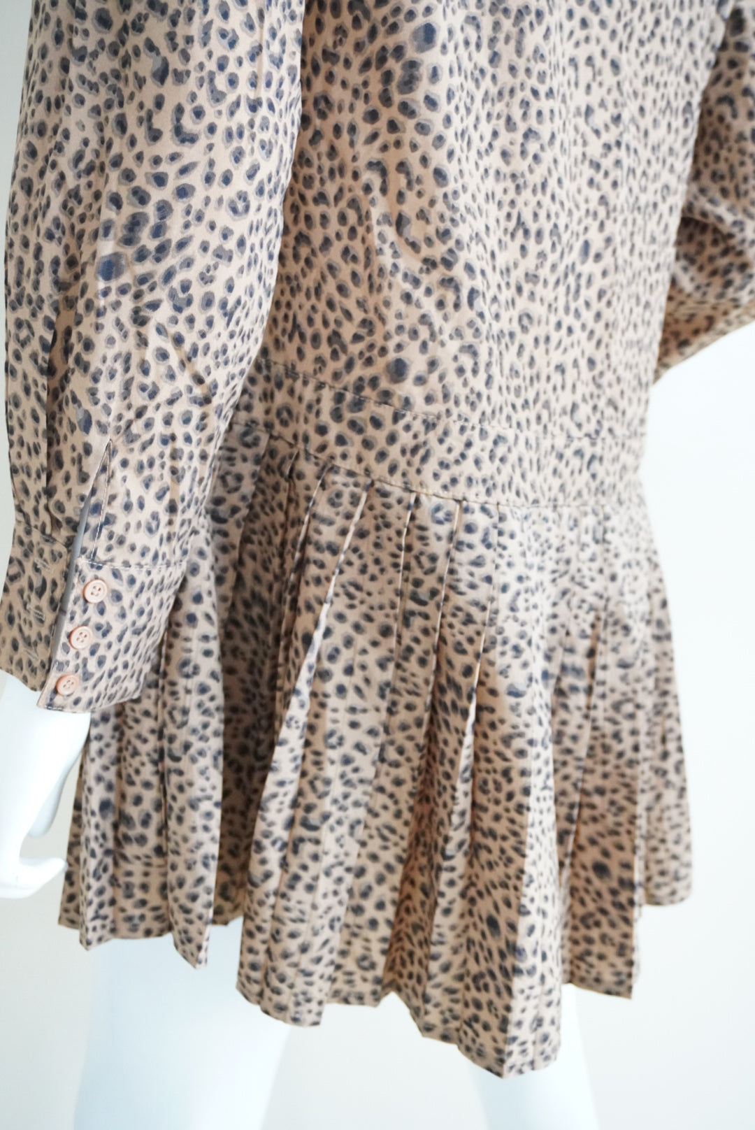 Missguided Leopard Drop Waist Accordion Skirt Dress - Size 8