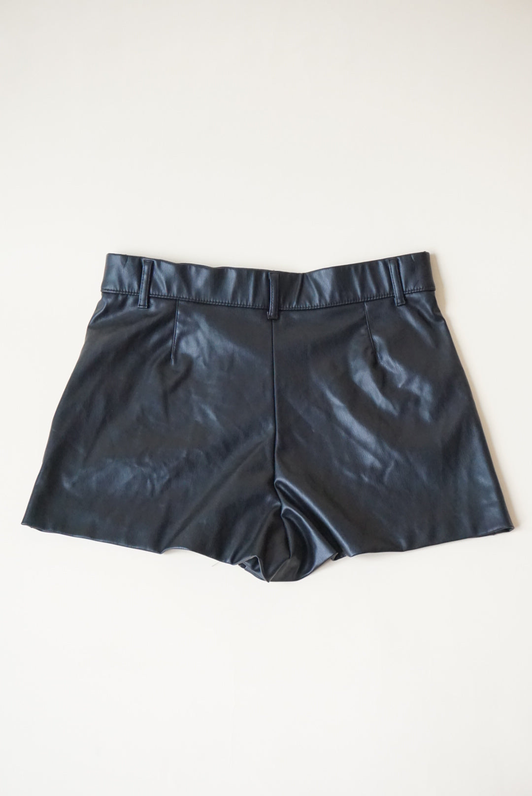 Zara Faux Leather Black Shorts - Size Medium