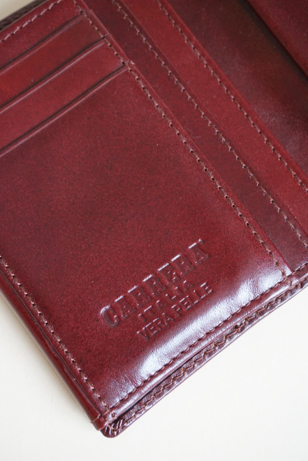 "Carrera" Burgundy Tri-fold Leather Wallet