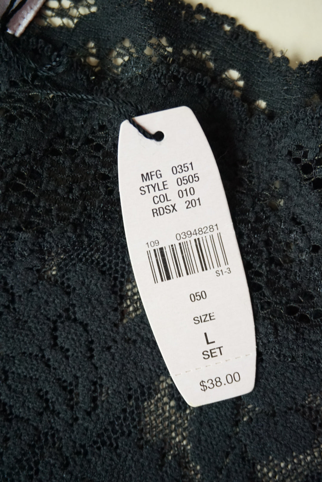 Victoria's Secret Lace Off The Shoulder Black NWT Lingerie Dress - Size Large