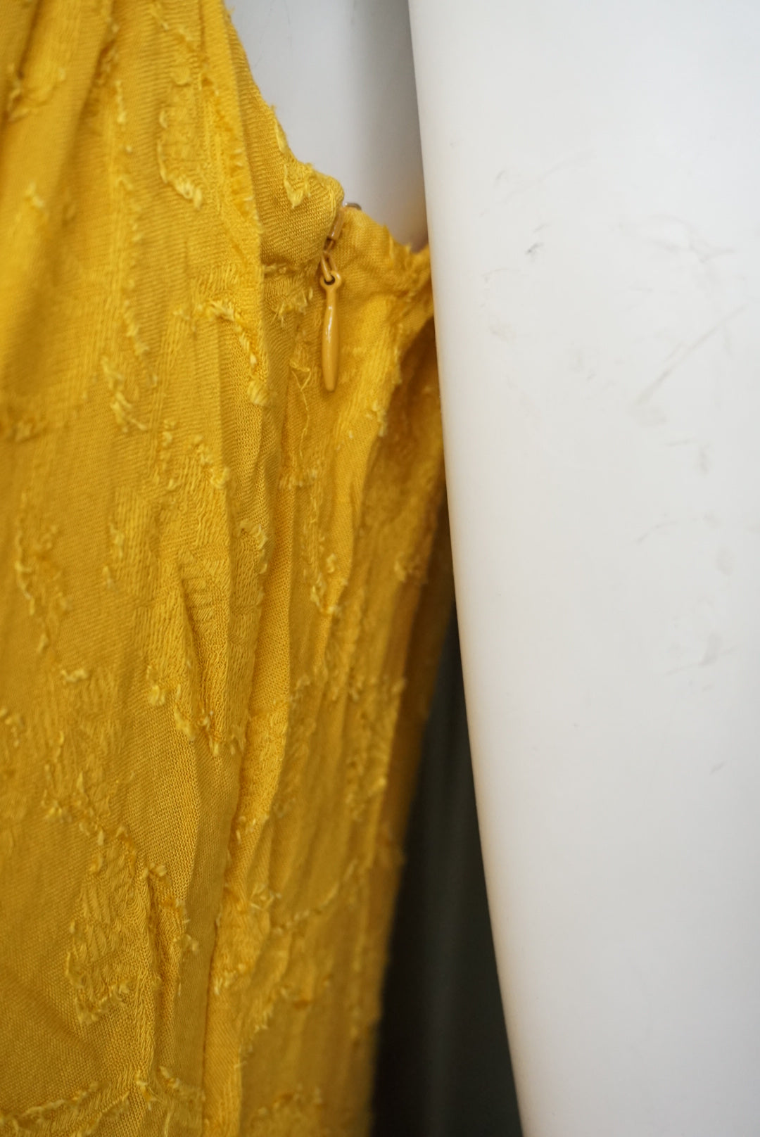 HD in Paris Yellow Ruffle Neckline Sleeveless Mini Flounce Dress - Size 6