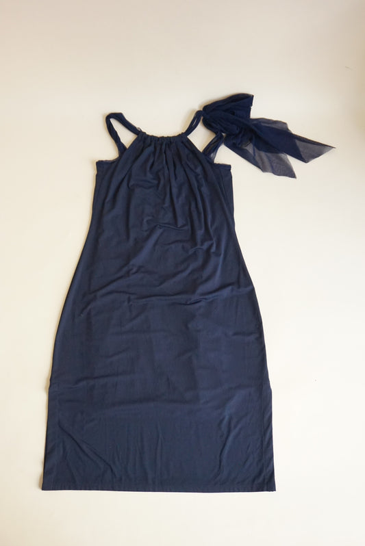Fuzzi Navy Blue Halter Knit Dress NWT - Size Medium