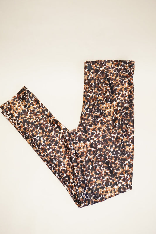 American Apparel Watercolor Leopard Print Disco High Waisted Pants - Size Large