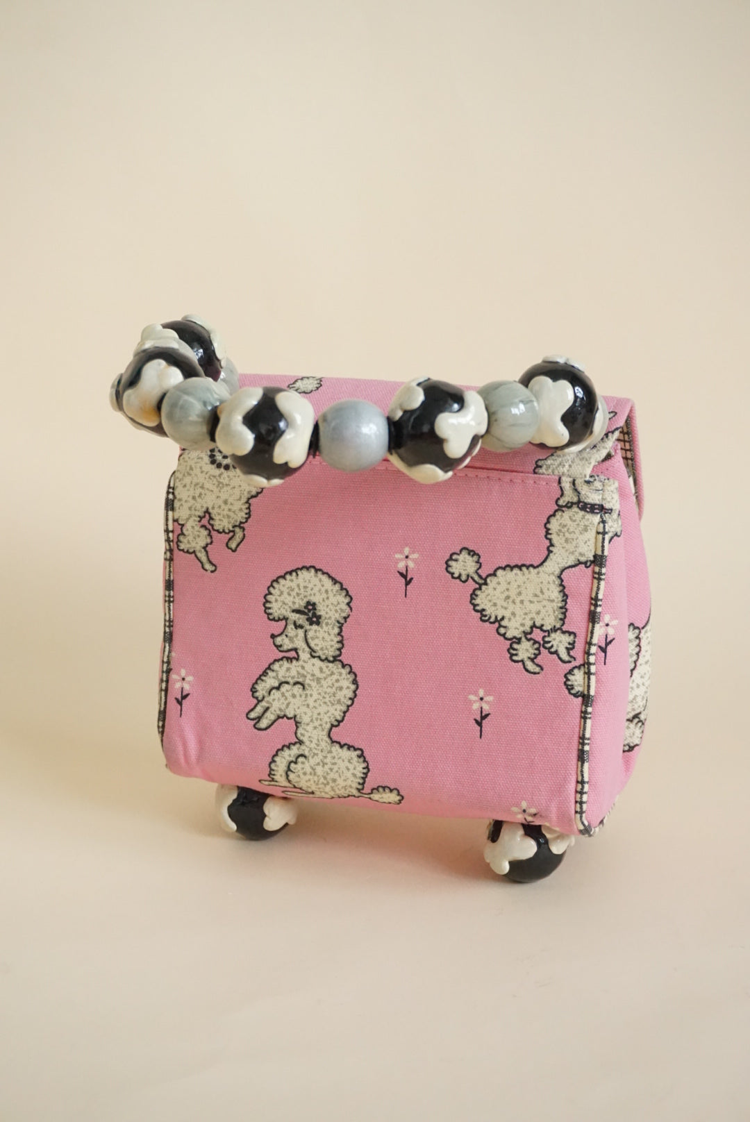 Rita Colombo Vintage Poodle Top Handle Canvas Handbag