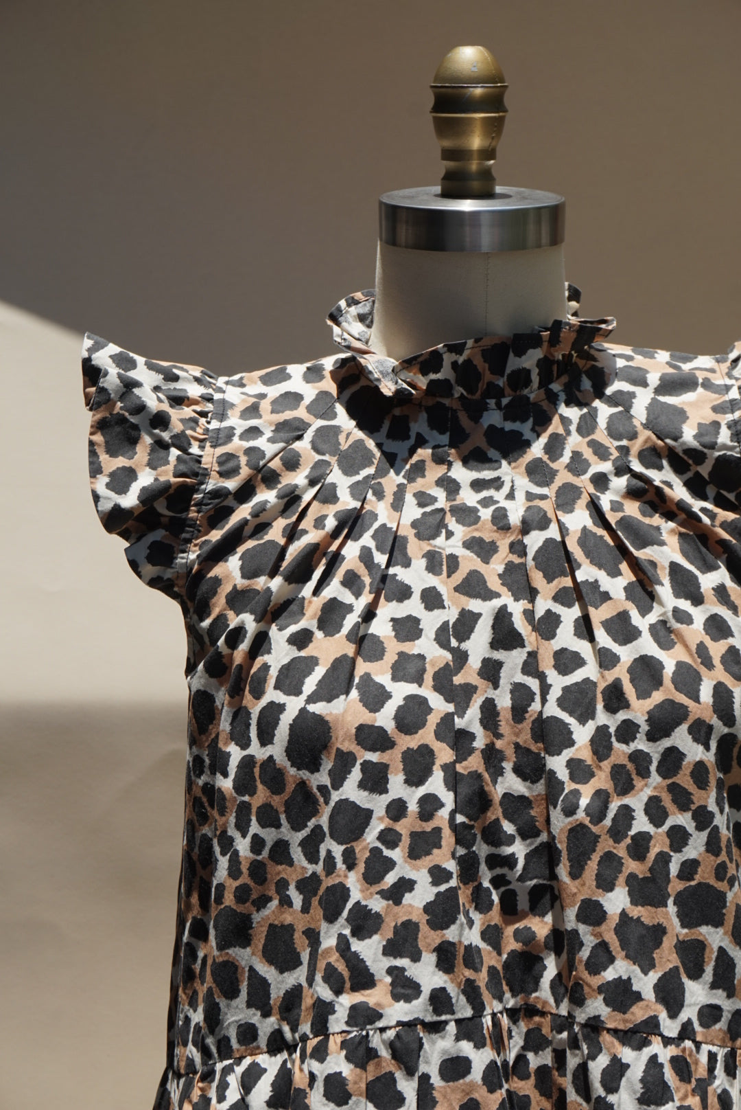 "Sea New York" Cheetah Print Cotton Ruffle Mini Dress - Size 6