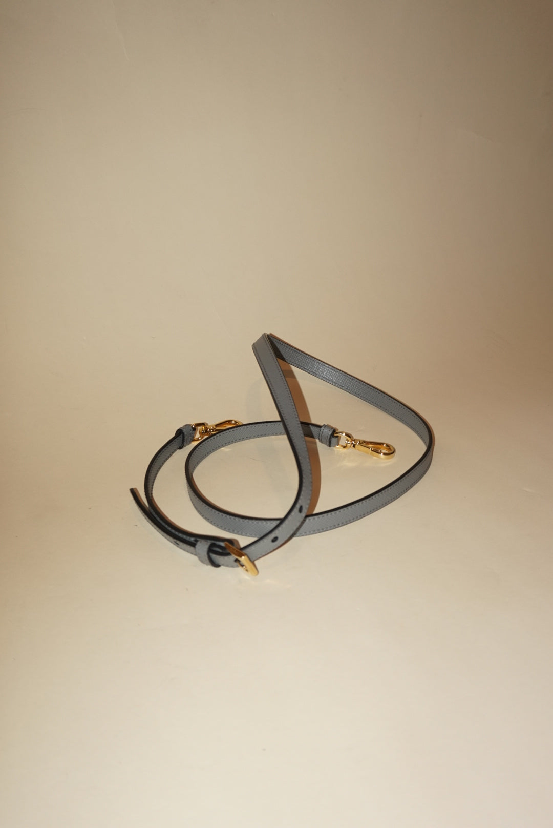 "Prada" Grey Saffiano Leather Gold Hardware Handbag Adjustable Strap