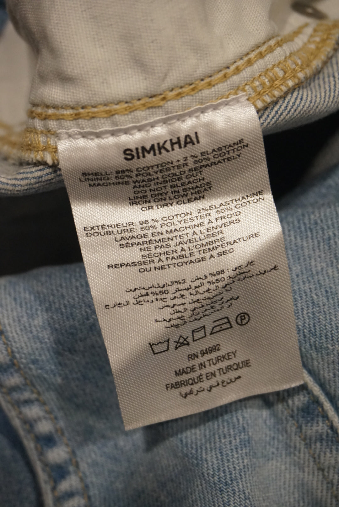 Jonathan Simkhai "Simkhai" Light Wash Cargo Jeans - Size 25