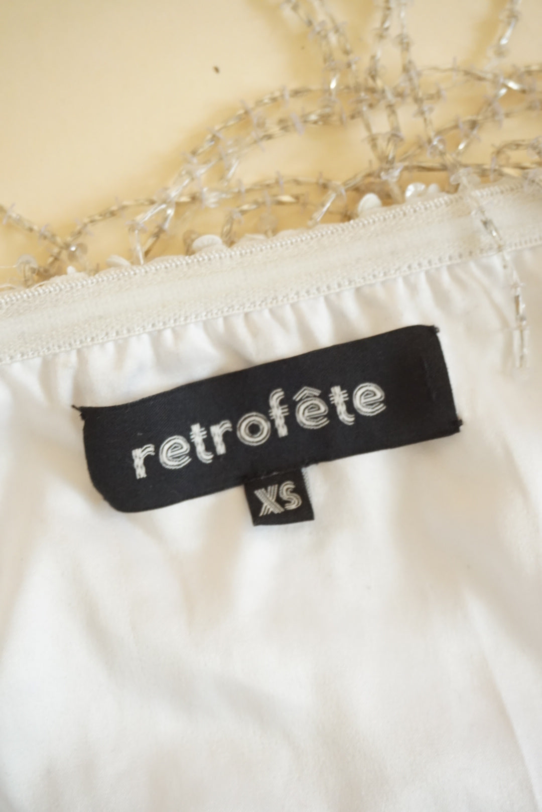 Retrofete Revolve White Mini Sequin Strapless Cassandra Dress - Size XS