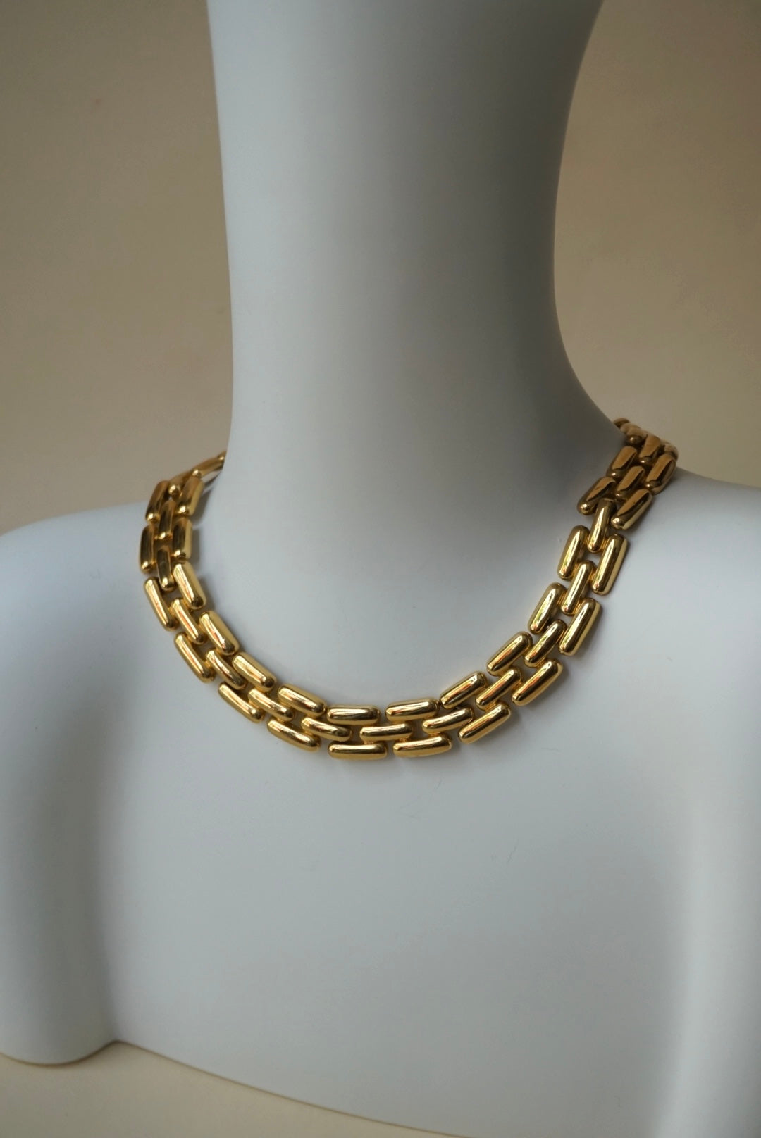 Vintage Gold Plated Link Necklace