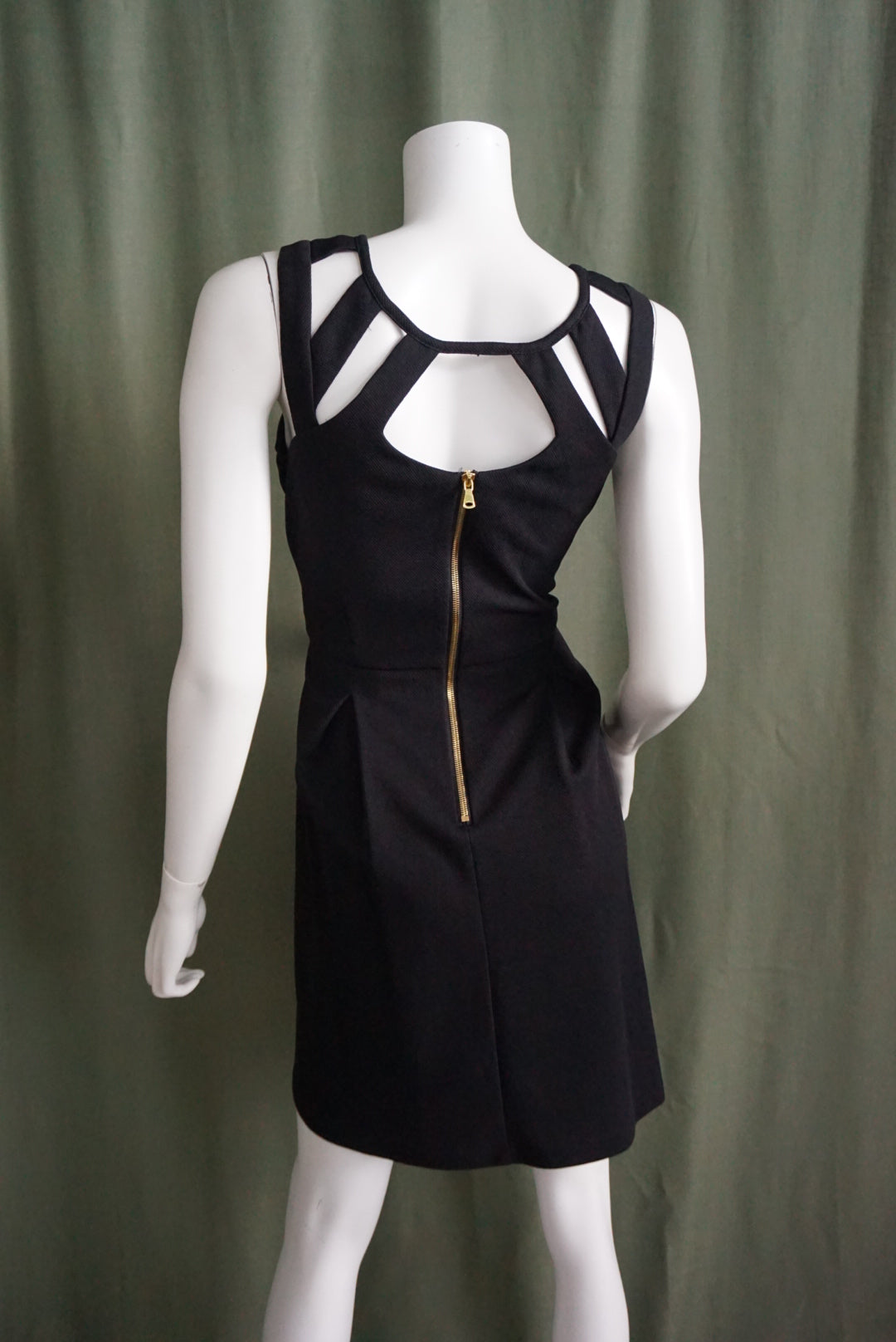 Betsey Johnson Y2K Black Sleeveless Caged Chest Mini Dress - Size 6