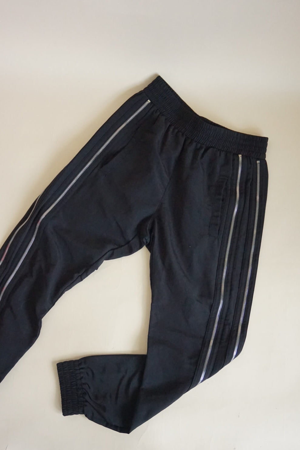 RtA Sporte Black Double Zip Track Nylon Pants - Size XS