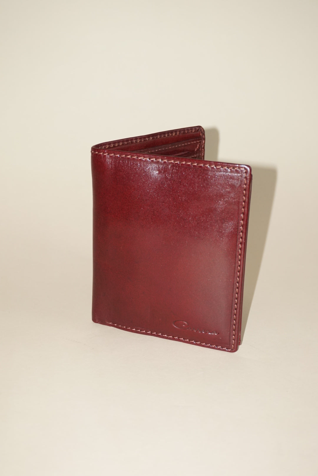 "Carrera" Burgundy Tri-fold Leather Wallet